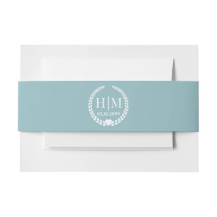 Simple Elegant Bride and Groom Monogram Invitation Belly Band