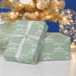 Simple Elegant Bride and Groom Names Wedding Wrapping Paper<br><div class="desc">Simple,  Elegant,  sage green,  bride and groom names and date wrapping paper. Perfect for Wedding gift.</div>