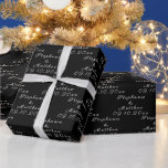Simple Elegant Bride and Groom Names Wedding   Wrapping Paper<br><div class="desc">Simple,  Elegant,  black and white,  bride and groom names and date wrapping paper. Perfect for Wedding gift.</div>
