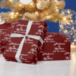 Simple Elegant Bride and Groom Names Wedding Wrapping Paper<br><div class="desc">Simple,  Elegant,  burgundy,  bride and groom names and date wrapping paper. Perfect for Wedding gift.</div>