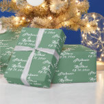 Simple Elegant Bride and Groom Names Wedding Wrapping Paper<br><div class="desc">Simple,  Elegant,  sage green,  bride and groom names and date wrapping paper. Perfect for Wedding gift.</div>