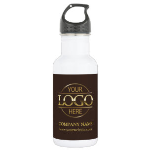 Simple Elegant Brown & Gold Company Business Logo 532 Ml Water Bottle