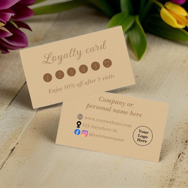 Simple elegant brown loyalty card (Creator Uploaded)