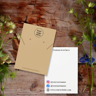 Simple elegant brown necklace earring Display Card