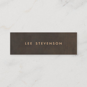 Simple Elegant Brown Suede Look Gentleman's Mini Business Card