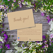 Simple elegant brown Thank You Card