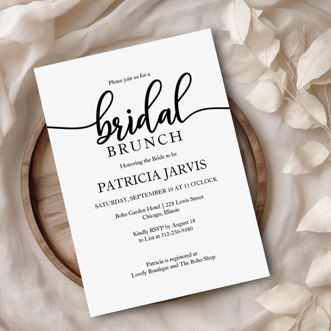 Simple Elegant Brunch And Bubbly Bridal Shower Invitation (Creator Uploaded)