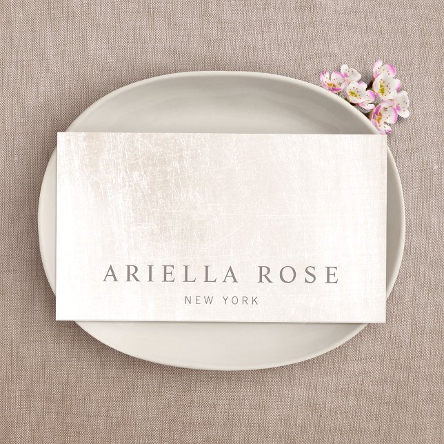 Simple Elegant Brushed White Marble Professional Business Card (Creator Uploaded)