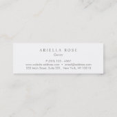 Simple Elegant Brushed White Marble Professional Mini Business Card (Back)