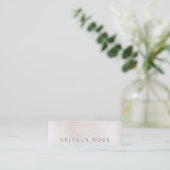 Simple Elegant Brushed White Marble Professional Mini Business Card (Standing Front)