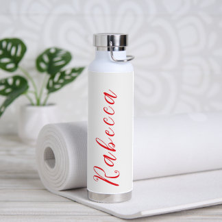 Simple Elegant Burnt Orange Scripted Water Bottle