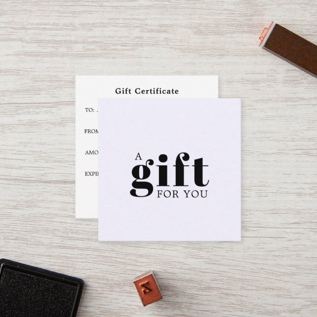 Simple Elegant Business Gift Loyalty Card (Front/Back In Situ)