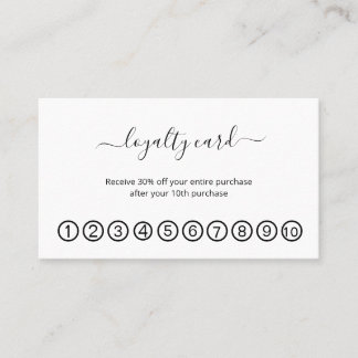 Simple elegant business light beauty salon loyalty card
