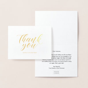 Simple Elegant Business Thank you Gold Foil Card