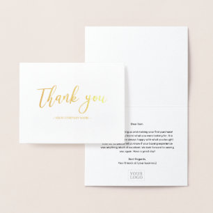 Simple Elegant Business Thank you Gold Foil Card