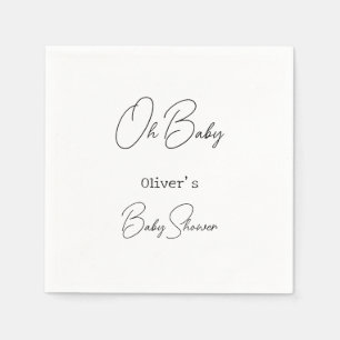 Simple Elegant Calligraphy Baby Shower Napkin