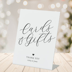 Simple Elegant Calligraphy Cards and Gifts Wedding Pedestal Sign