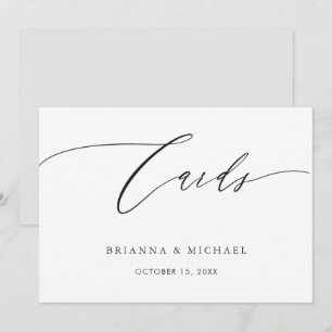 Simple Elegant Calligraphy Cards Sign