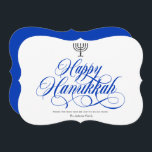 Simple elegant calligraphy happy hanukkah holiday card<br><div class="desc">Simple elegant calligraphy happy hanukkah Holiday Card</div>