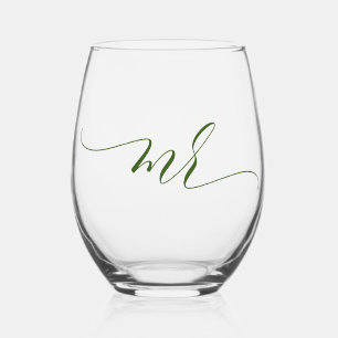 Simple Elegant Calligraphy Mr. Stemless Wine Glass