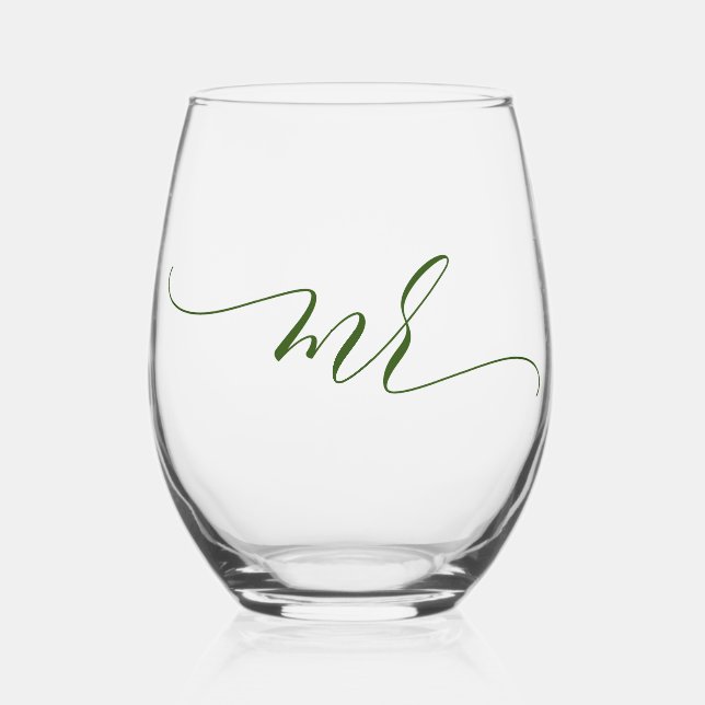 Simple Elegant Calligraphy Mr. Stemless Wine Glass (Front)