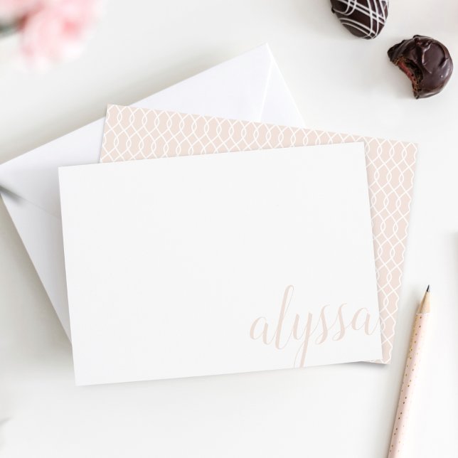 Simple Elegant Calligraphy Personalised Flat Card (Creator Uploaded)