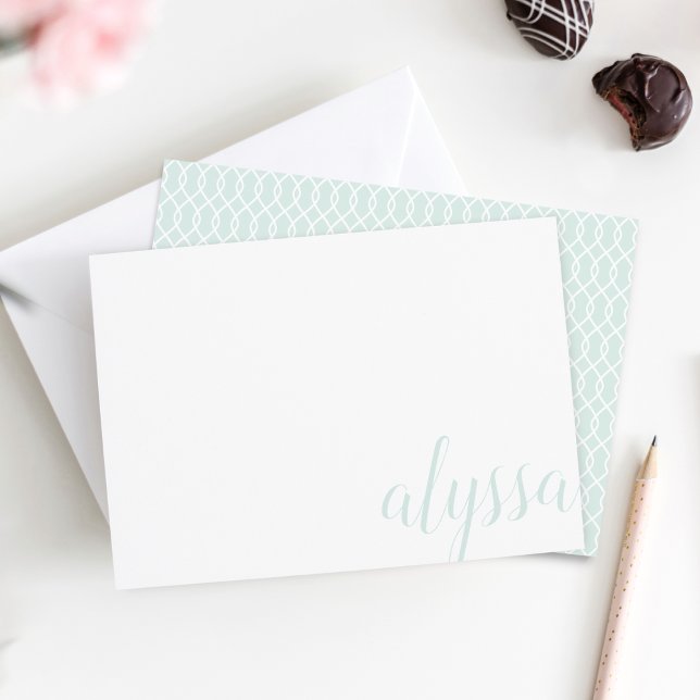 Simple Elegant Calligraphy Personalised Flat Card (Creator Uploaded)