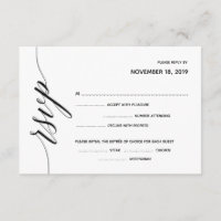 Simple Elegant Calligraphy RSVP Response card