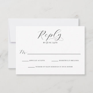 Simple Elegant Calligraphy Script Modern Wedding RSVP Card