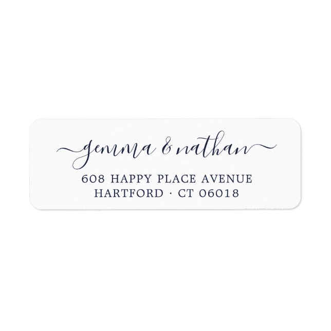 Simple Elegant Calligraphy Script Return Address Label (Front)