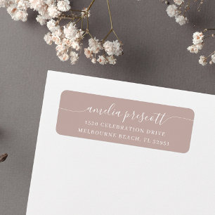 Simple Elegant Calligraphy Script Return Address Label