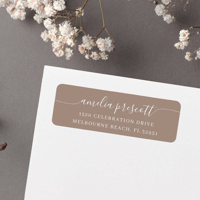 Simple Elegant Calligraphy Script Return Address Label (Creator Uploaded)