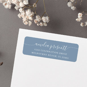 Simple Elegant Calligraphy Script Return Address Return Address Label