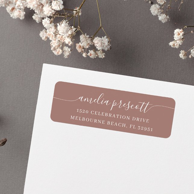Simple Elegant Calligraphy Script Return Address Return Address Label (Creator Uploaded)