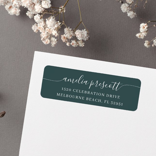Simple Elegant Calligraphy Script Return Address Return Address Label (Creator Uploaded)