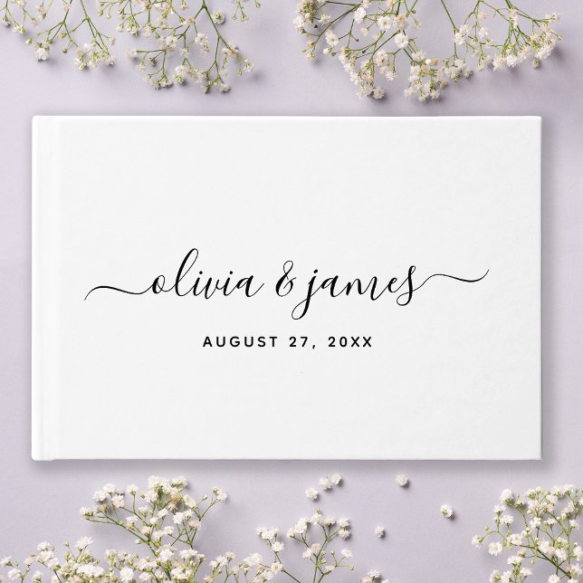 Simple Elegant Calligraphy Script Wedding Guest Book (Creator Uploaded)