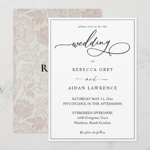 Simple Elegant Calligraphy Script Wedding Invitati Invitation