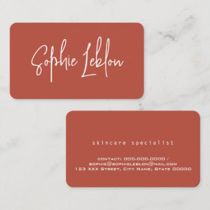 Simple Elegant Calligraphy Terracotta  Business Card