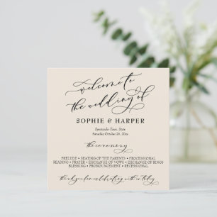 Simple Elegant Calligraphy Typography Cream Program
