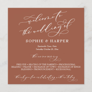 Simple Elegant Calligraphy Typography Terracotta Program