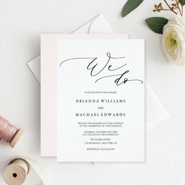 Simple Elegant Calligraphy We Do Wedding Invitation (Creator Uploaded)