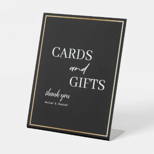 Simple elegant Calligraphy Wedding Cards & Gifts Pedestal Sign
