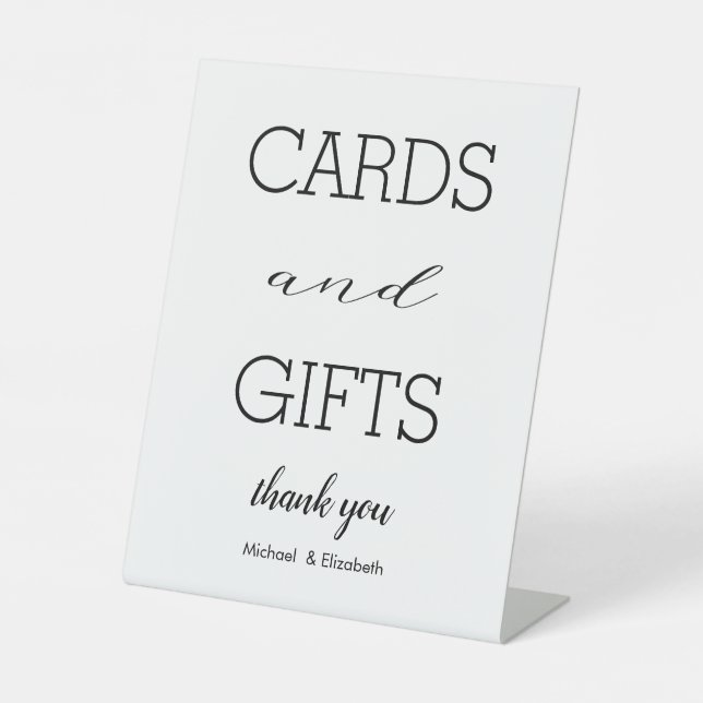 Simple elegant Calligraphy Wedding Cards & Gifts   Pedestal Sign (Front)