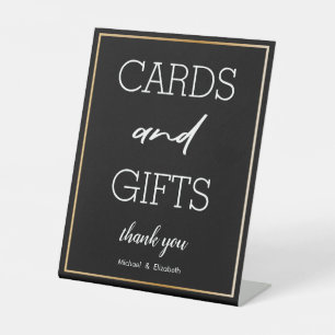 Simple elegant Calligraphy Wedding Cards & Gifts Pedestal Sign