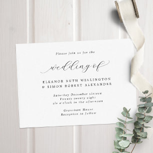Simple Elegant Calligraphy Wedding Invitation