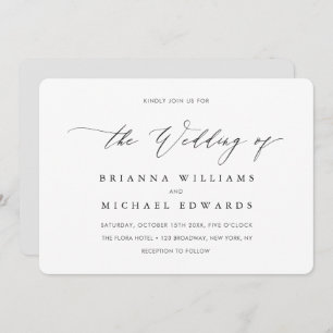 Simple Elegant Calligraphy Wedding Invitation
