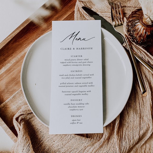 Simple Elegant Calligraphy Wedding Menu (Creator Uploaded)