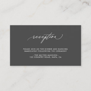 Simple Elegant Calligraphy Wedding Reception Enclosure Card