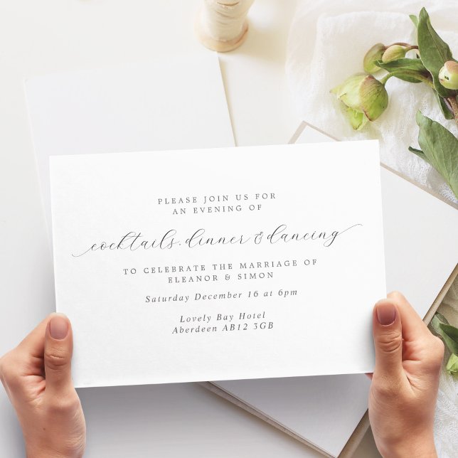 Simple Elegant Calligraphy Wedding Reception Invitation (Creator Uploaded)