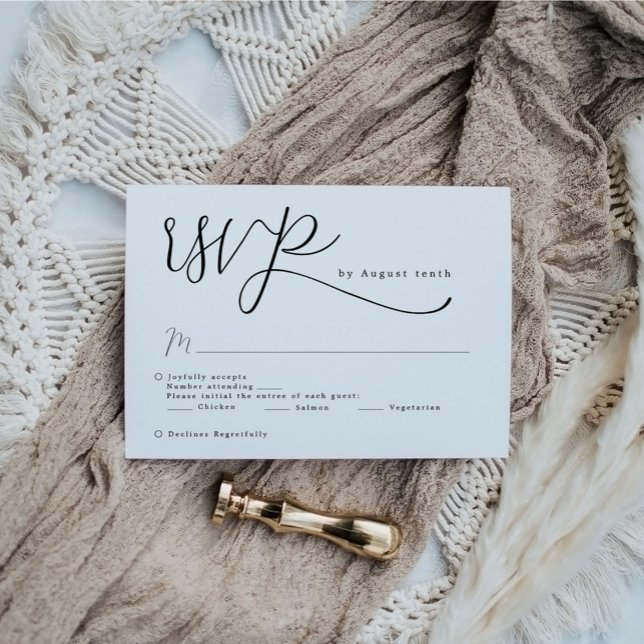 Simple Elegant Calligraphy Wedding  RSVP Card (Creator Uploaded)